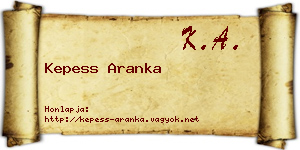 Kepess Aranka névjegykártya